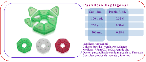 pastillero heptagonal